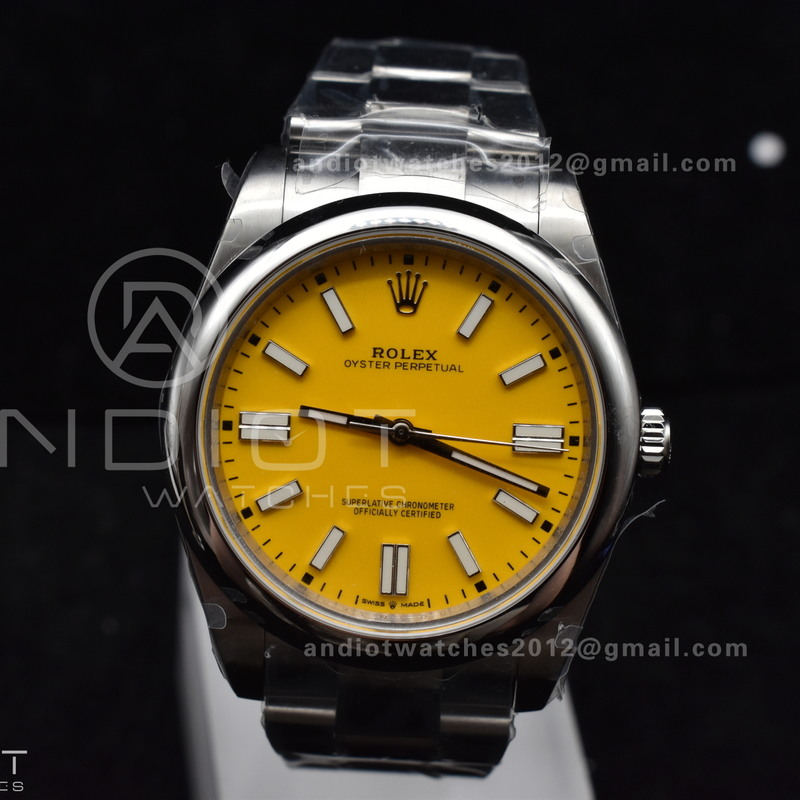 Oyster Perpetual 124300 41mm DIWF 1:1 Best Edition 904L Steel Yellow Dial A3230